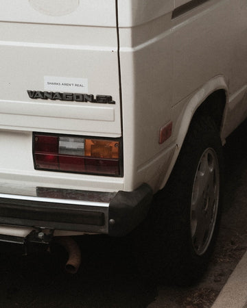 Bumper stickers on vehicle outdoors